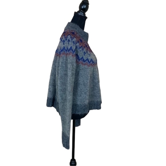 EUC Zara Fair Isle Metallic Knit Mohair Sweater (Z) - Picture 3 of 8